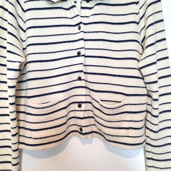 MADEWELL Striped Button-Front Collared Knit Cardigan - Picture 8 of 12
